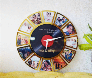 Personalized Photo Clock| Gold